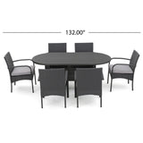 Anthony Outdoor 7-piece Wicker Dining Set with Cushions by Christopher Knight Home