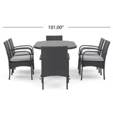 Anthony Outdoor 7-piece Wicker Dining Set with Cushions by Christopher Knight Home