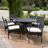 Anthony Outdoor 7-piece Wicker Dining Set with Cushions by Christopher Knight Home