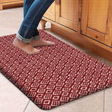 Anti-Fatigue Standing Cushioned Kitchen Bath Mats [Set of 2] Cotton Hand Woven Waterproof Non-Slip-Office, Sink, Laundry