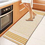 Anti-Fatigue Standing Cushioned Kitchen Bath Mats [Set of 2] Woven Cotton | Waterproof | Non-Slip | for Office, Sink, Laundry