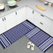 Anti-Fatigue Standing Cushioned Kitchen Bath Mats [Set of 2] Woven Cotton | Waterproof | Non-Slip | for Office, Sink, Laundry
