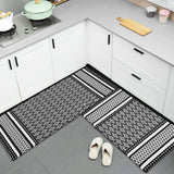Anti-Fatigue Standing Cushioned Kitchen Bath Mats [Set of 2] Woven Cotton | Waterproof | Non-Slip | for Office, Sink, Laundry