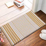 Anti-Fatigue Standing Cushioned Kitchen Bath Mats [Set of 2] Woven Cotton | Waterproof | Non-Slip | for Office, Sink, Laundry
