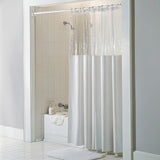 Clear/ White Vinyl Antibacterial Shower Curtain