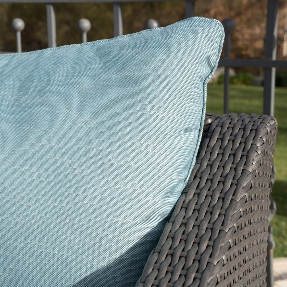 Antibes Outdoor 5-piece Wicker Club Chair Set with Square Firepit by Christopher Knight Home