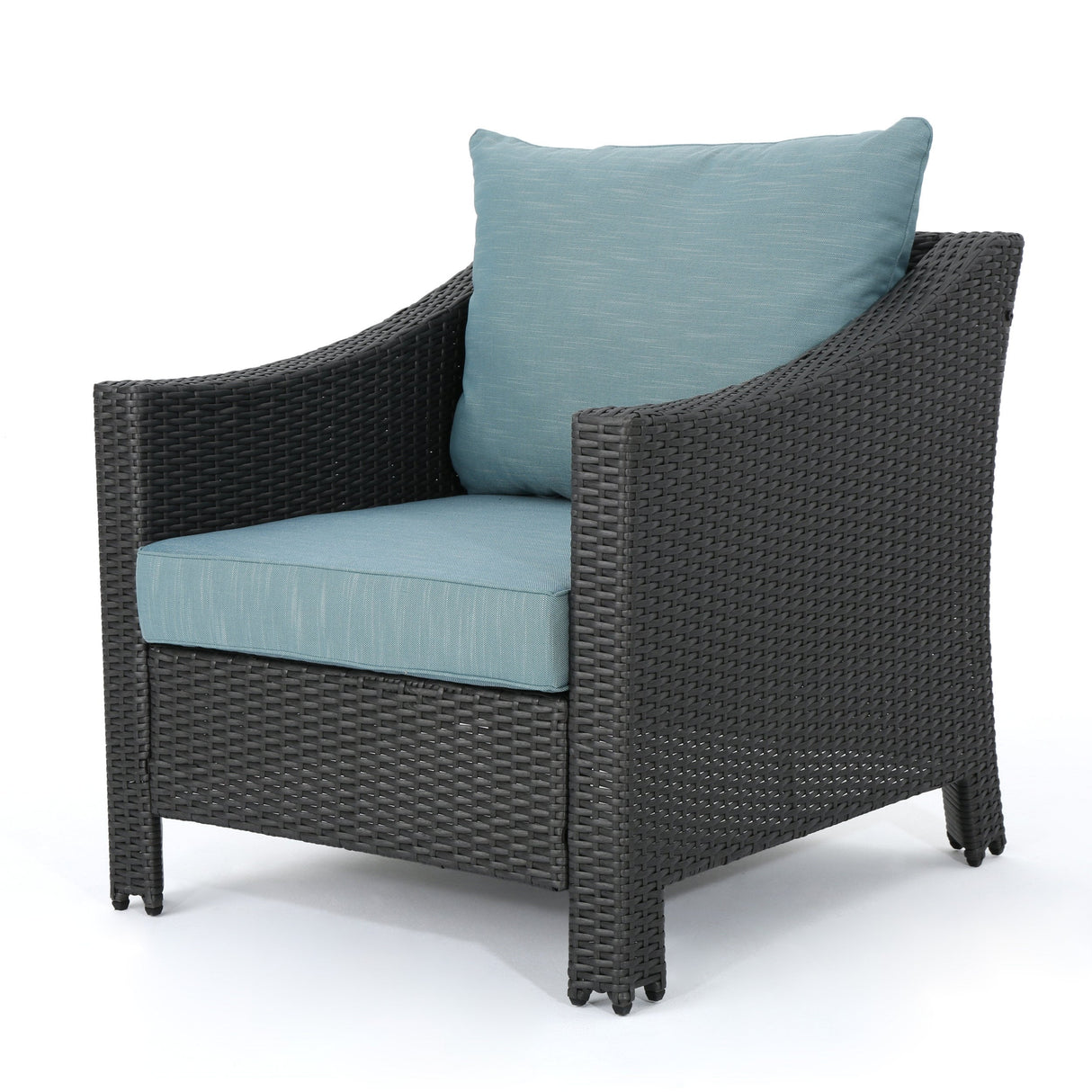 Antibes Outdoor 5-piece Wicker Club Chair Set with Square Firepit by Christopher Knight Home