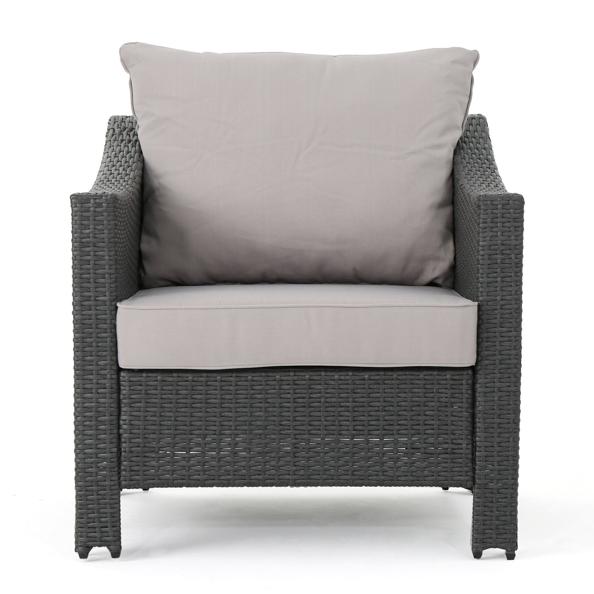Antibes Outdoor 5-piece Wicker Club Chair Set with Square Firepit by Christopher Knight Home