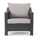 Antibes Outdoor 5-piece Wicker Club Chair Set with Square Firepit by Christopher Knight Home
