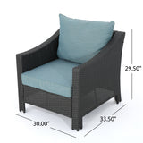 Antibes Outdoor 5-piece Wicker Club Chair Set with Square Firepit by Christopher Knight Home