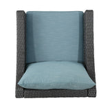 Antibes Outdoor 5-piece Wicker Club Chair Set with Square Firepit by Christopher Knight Home