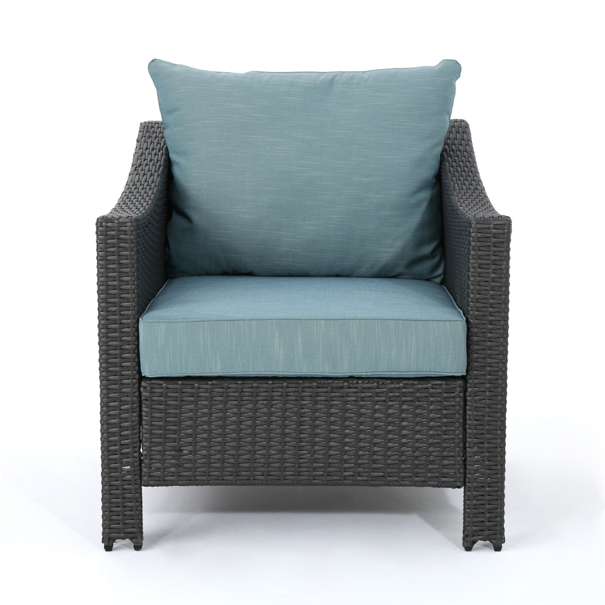 Antibes Outdoor 5-piece Wicker Club Chair Set with Square Firepit by Christopher Knight Home