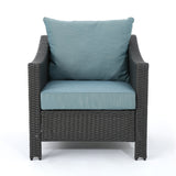 Antibes Outdoor 5-piece Wicker Club Chair Set with Square Firepit by Christopher Knight Home