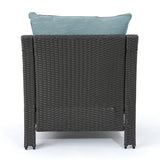 Antibes Outdoor 5-piece Wicker Club Chair Set with Square Firepit by Christopher Knight Home