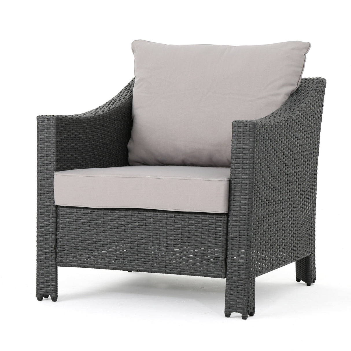 Antibes Outdoor 5-piece Wicker Club Chair Set with Square Firepit by Christopher Knight Home