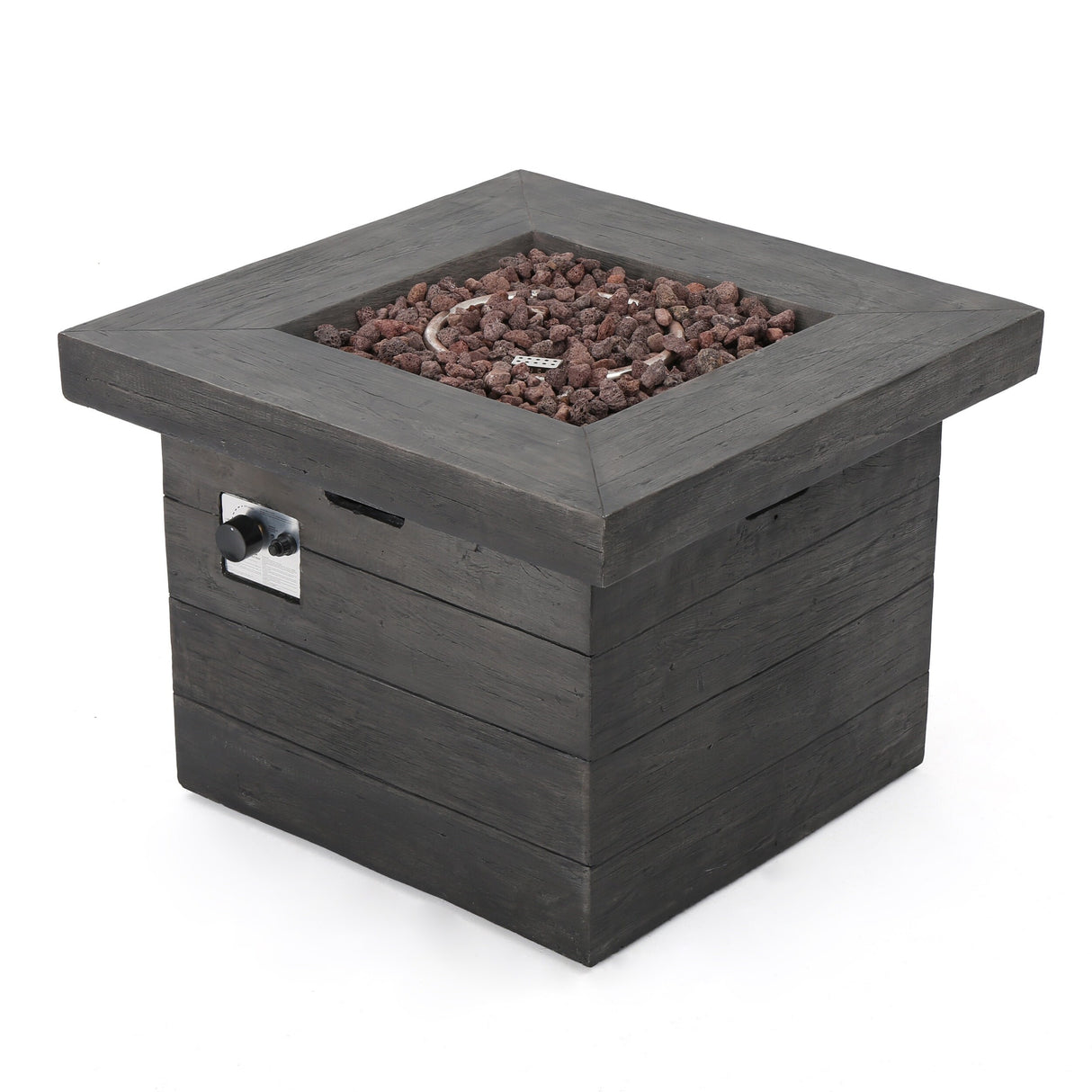 Antibes Outdoor 5-piece Wicker Club Chair Set with Square Firepit by Christopher Knight Home
