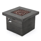 Antibes Outdoor 5-piece Wicker Club Chair Set with Square Firepit by Christopher Knight Home