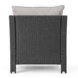 Antibes Outdoor 5-piece Wicker Club Chair Set with Square Firepit by Christopher Knight Home