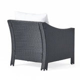 Antibes Outdoor 5-piece Wicker Club Chair Set with Square Firepit by Christopher Knight Home