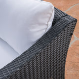 Antibes Outdoor 5-piece Wicker Club Chair Set with Square Firepit by Christopher Knight Home