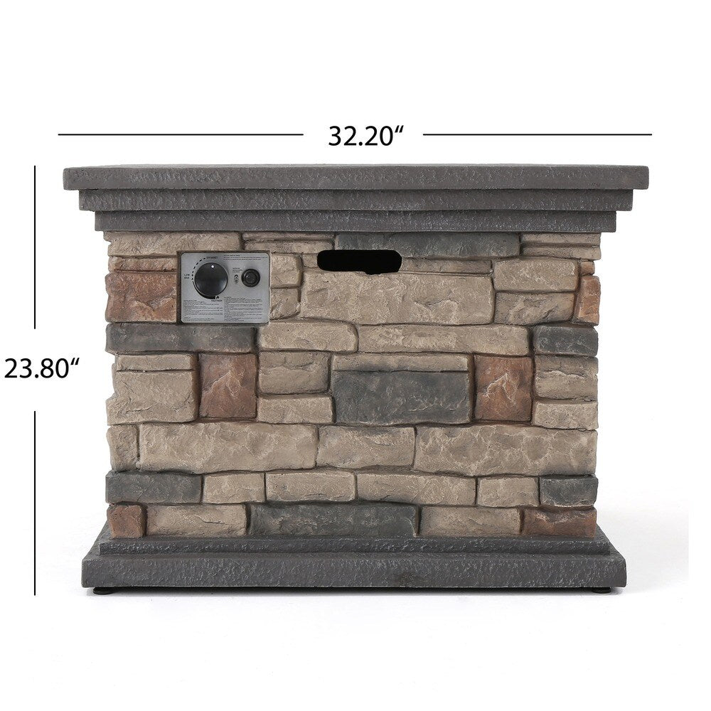 Antibes Outdoor 5-piece Wicker Club Chair Set with Square Stone Firepit by Christopher Knight Home