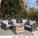 Antibes Outdoor 5-piece Wicker Club Chair Set with Square Stone Firepit by Christopher Knight Home