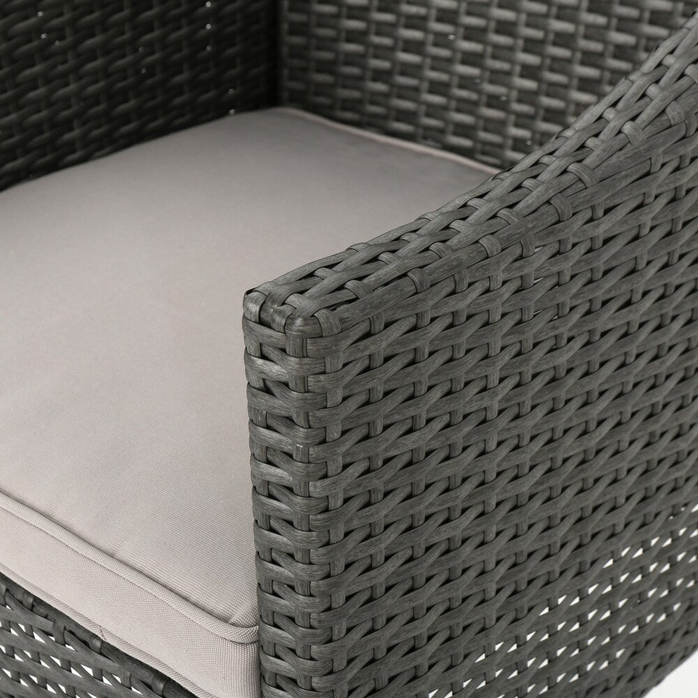 Antibes Outdoor Wicker Dining Chair with Cushions (Set of 4) by Christopher Knight Home