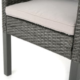Antibes Outdoor Wicker Dining Chair with Cushions (Set of 4) by Christopher Knight Home