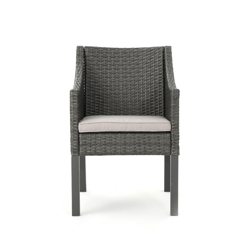 Antibes Outdoor Wicker Dining Chair with Cushions (Set of 4) by Christopher Knight Home