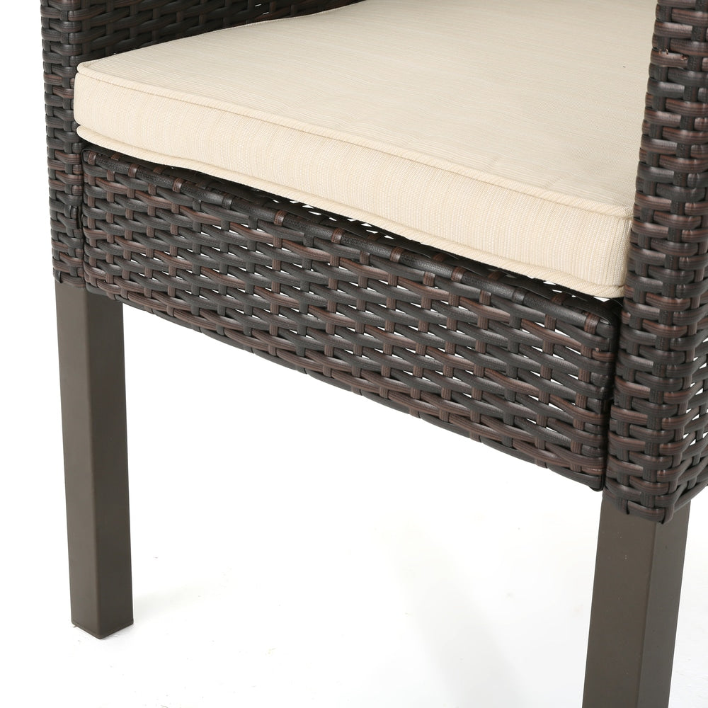 Antibes Outdoor Wicker Dining Chair with Cushions (Set of 4) by Christopher Knight Home