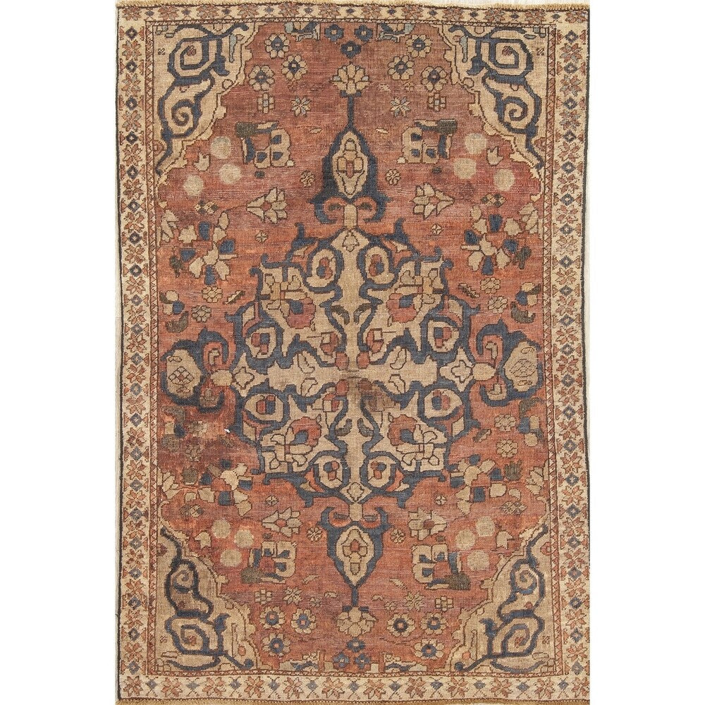 Antique Bakhtiari Persian Wool Hand-Knotted Oriental Area Rug - 6'5" x 4'2"