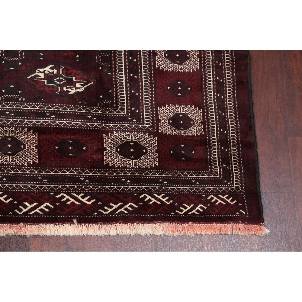 Antique Balouch Geometric Hand Knotted Wool Persian Area Rug - 12'4" x 8'1"