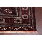 Antique Balouch Geometric Hand Knotted Wool Persian Area Rug - 12'4" x 8'1"