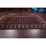 Antique Balouch Geometric Hand Knotted Wool Persian Area Rug - 12'4" x 8'1"