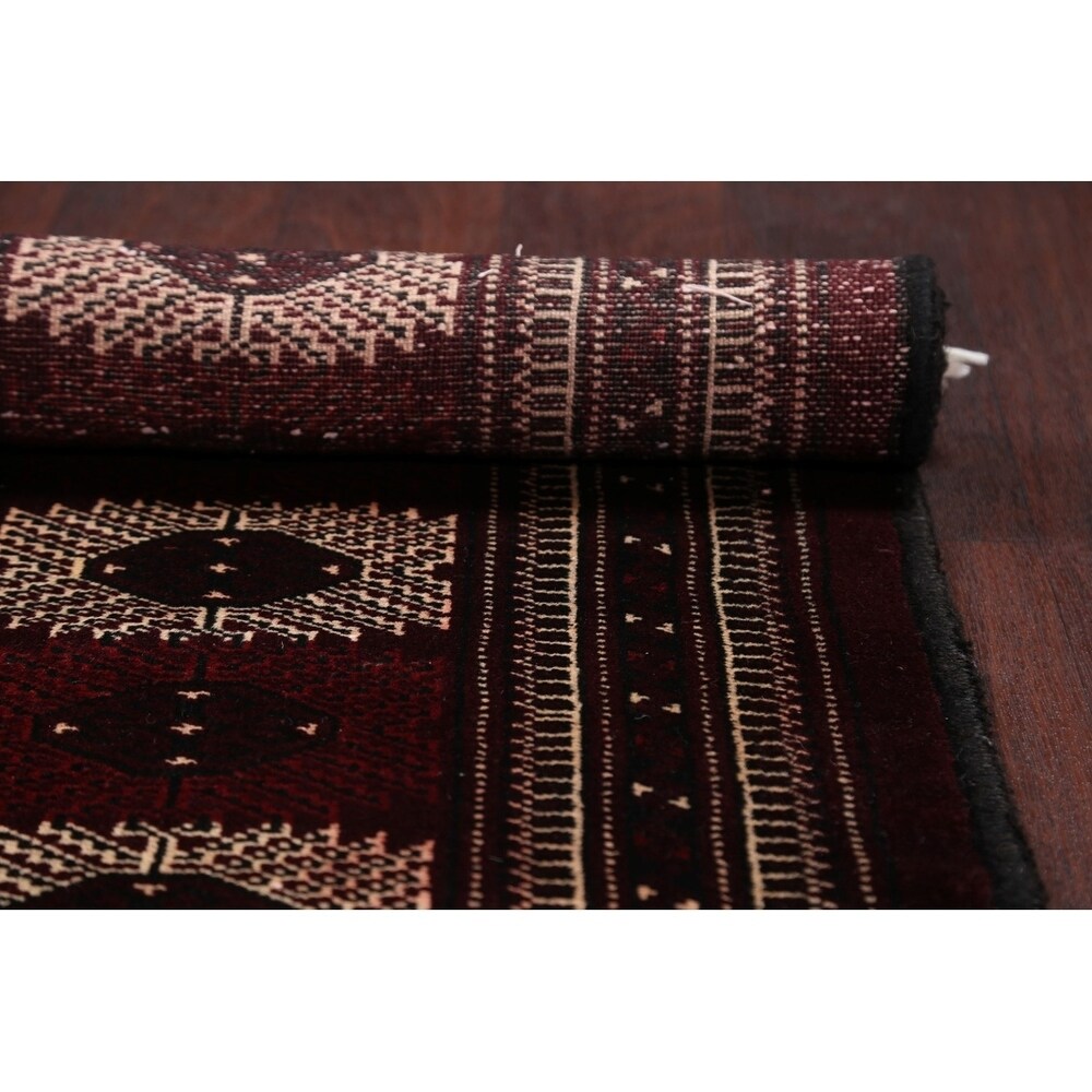 Antique Balouch Geometric Hand Knotted Wool Persian Area Rug - 12'4" x 8'1"