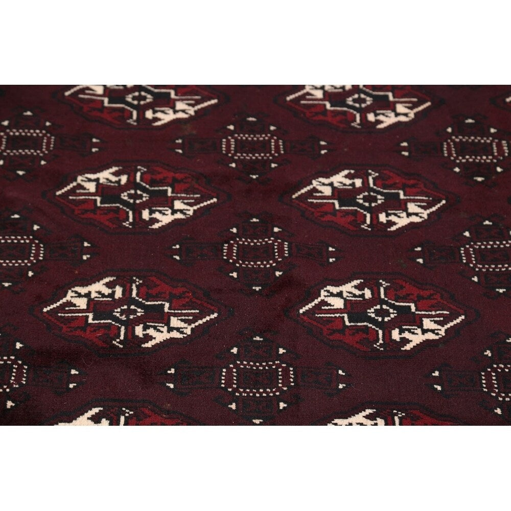 Antique Balouch Geometric Hand Knotted Wool Persian Area Rug - 12'4" x 8'1"