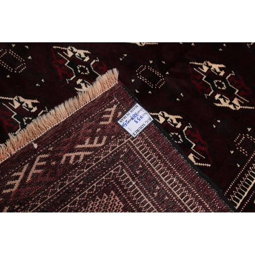 Antique Balouch Geometric Hand Knotted Wool Persian Area Rug - 12'4" x 8'1"