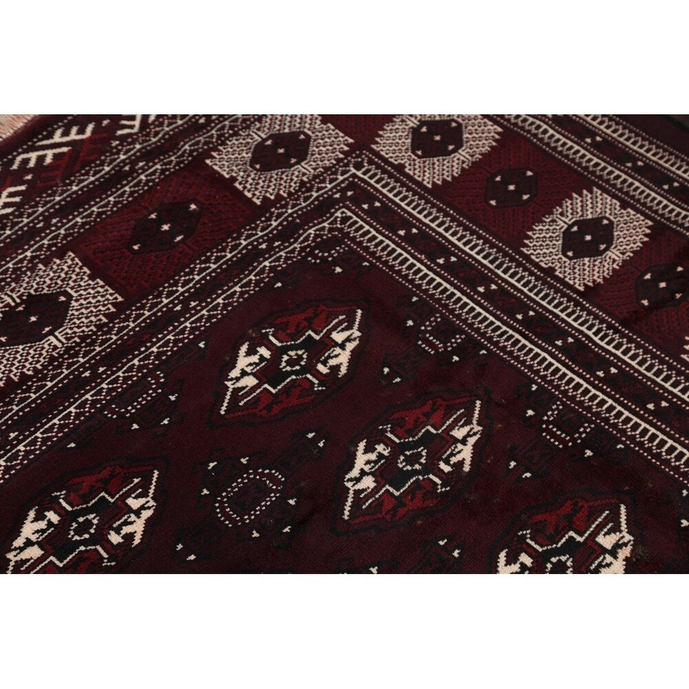 Antique Balouch Geometric Hand Knotted Wool Persian Area Rug - 12'4" x 8'1"