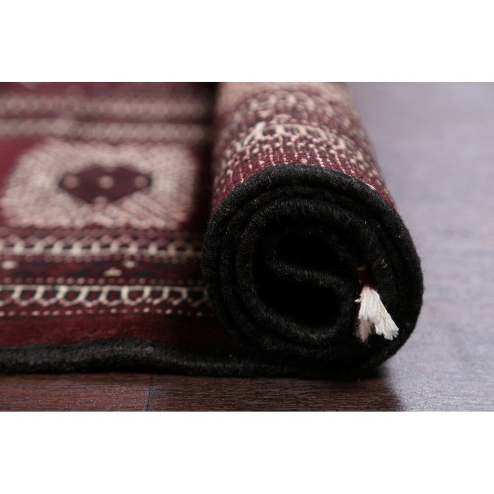 Antique Balouch Geometric Hand Knotted Wool Persian Area Rug - 12'4" x 8'1"