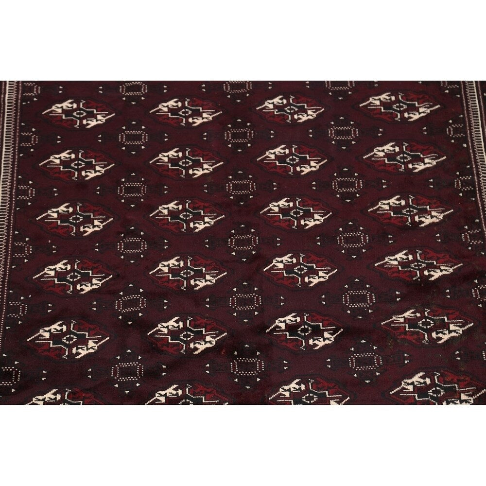 Antique Balouch Geometric Hand Knotted Wool Persian Area Rug - 12'4" x 8'1"