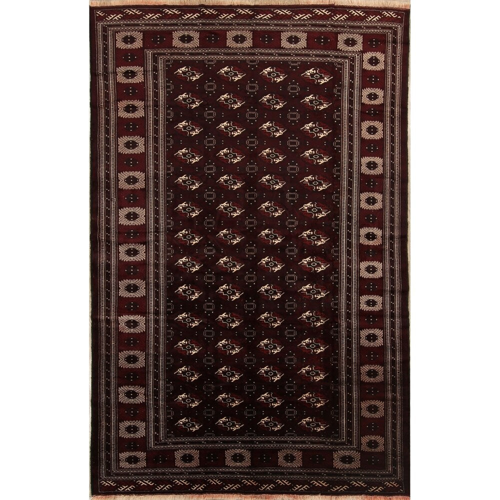 Antique Balouch Geometric Hand Knotted Wool Persian Area Rug - 12'4" x 8'1"