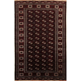 Antique Balouch Geometric Hand Knotted Wool Persian Area Rug - 12'4" x 8'1"