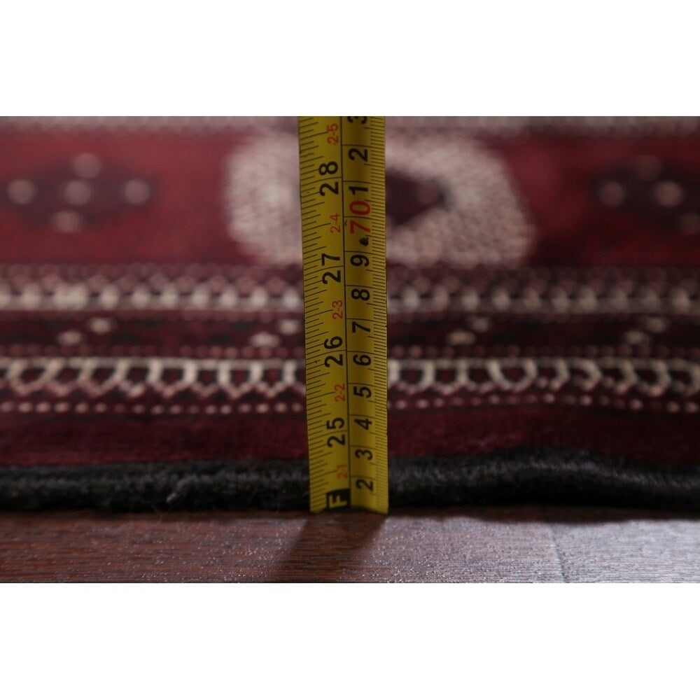 Antique Balouch Geometric Hand Knotted Wool Persian Area Rug - 12'4" x 8'1"