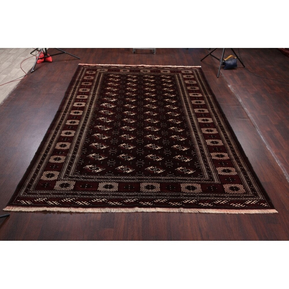 Antique Balouch Geometric Hand Knotted Wool Persian Area Rug - 12'4" x 8'1"