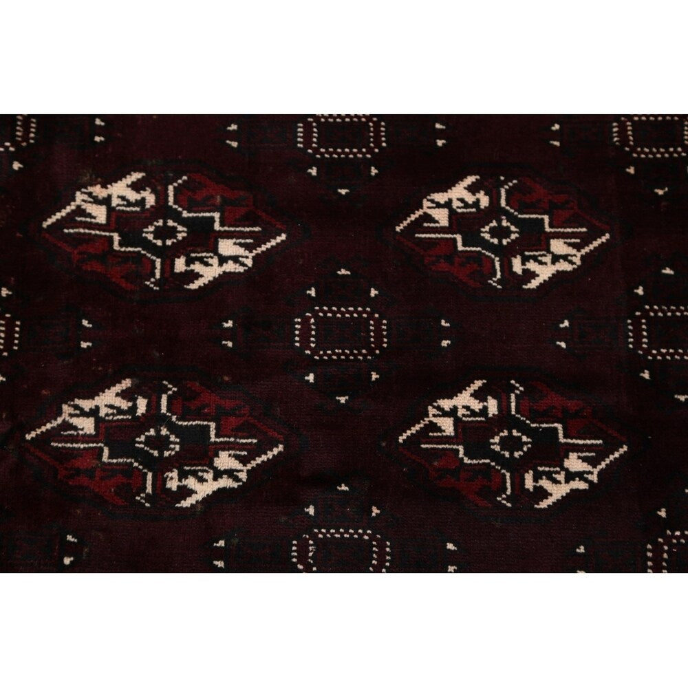 Antique Balouch Geometric Hand Knotted Wool Persian Area Rug - 12'4" x 8'1"
