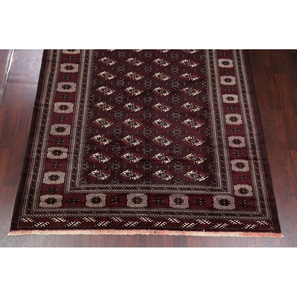 Antique Balouch Geometric Hand Knotted Wool Persian Area Rug - 12'4" x 8'1"