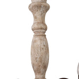 Antique Chandelier Chic 6-Light with Small Drops, Candle Shaped Wood Light for Dining Room Bathroom and Bedroom - 32.4"