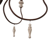 Antique Chandelier Chic 6-Light with Small Drops, Candle Shaped Wood Light for Dining Room Bathroom and Bedroom - 32.4"