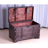 Antique Cherry Large Wooden Storage Trunk