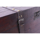 Antique Cherry Large Wooden Storage Trunk